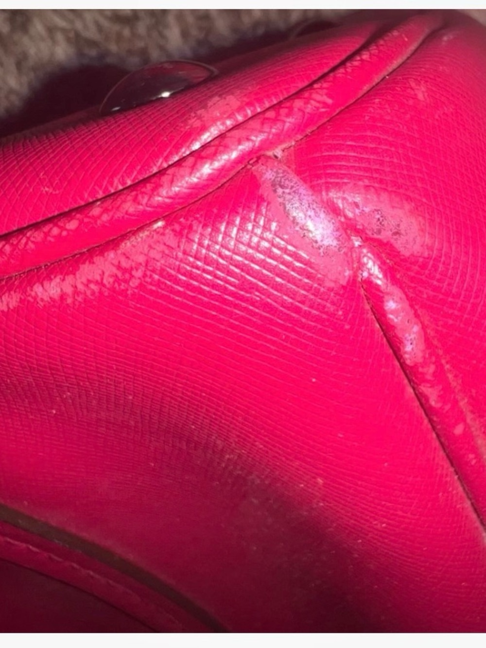 Coach Hot Pink Leather Tote with Signature Tag - Picture 6 of 7